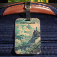 Vintage Rio de Janeiro Voyage Jésus Statue