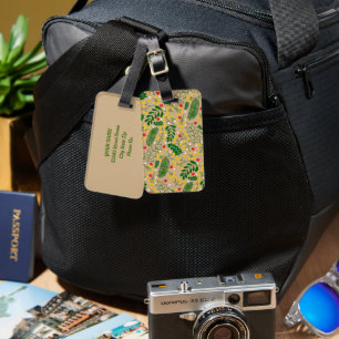 Étiquette À Bagage Vintage Rustic Green Holly Berry Noël