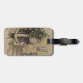 Étiquette À Bagage Vintage Santa Snow Christmas Tree (Dos horizontal)