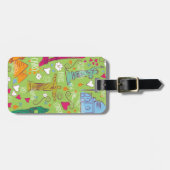 Étiquette À Bagage vintage Travel locations motif (Devant horizontal)