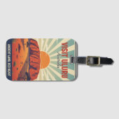 Étiquette À Bagage Vintage Uluru Outback Australia Art (Devant Horizontal)