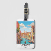 Étiquette À Bagage Vintage Venise Italie Voyage (Devant Vertical)