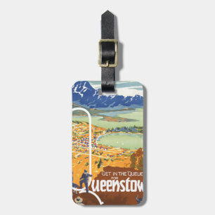 Étiquette À Bagage Vintage voyage de Queenstown, Nouvelle Zélande