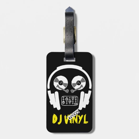 Étiquette À Bagage Vinyl DJ double face (Dos Vertical)