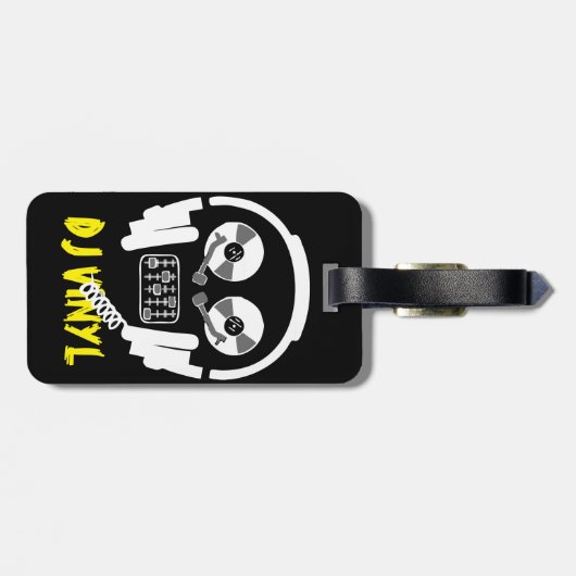 Étiquette À Bagage Vinyl DJ double face (Dos horizontal)