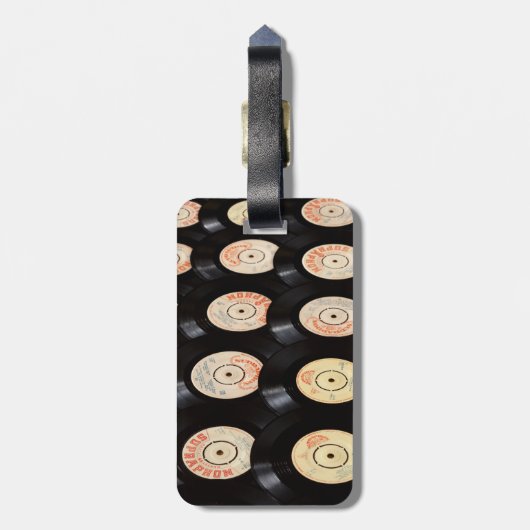 Étiquette À Bagage Vinyl Records Arrière - plan (Dos Vertical)