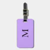 Étiquette À Bagage Violet Lumière violet Monogramme Nom initial Cadea (Devant Vertical)