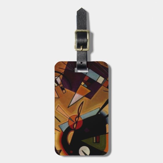 Étiquette À Bagage Violet noir Kandinsky (Devant Vertical)