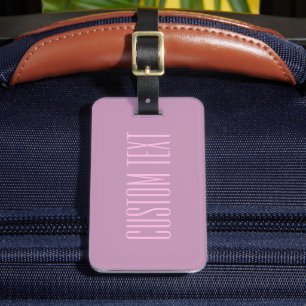 Étiquette À Bagage Violet pastel et rose clair   Texte éditable moder
