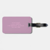 Étiquette À Bagage Violet pastel et rose clair | Texte éditable moder (Dos horizontal)