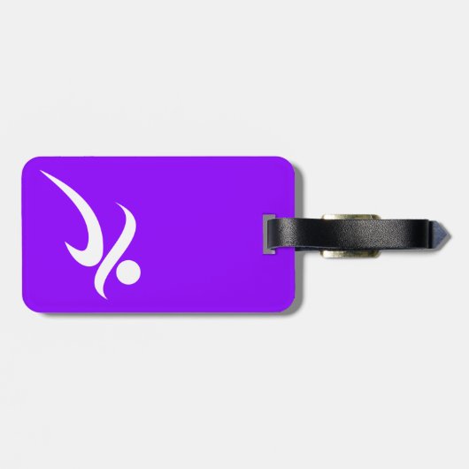 Étiquette À Bagage Violet Violet Courant (Dos horizontal)