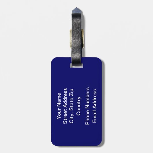 Étiquette À Bagage Violon bleu frais (Dos Vertical)