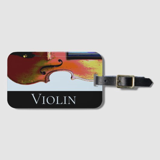 Étiquette À Bagage Violon déchiré (Devant Horizontal)