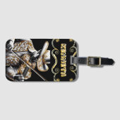 Étiquette À Bagage Violon doré - Caractéristiques Cowboy Engraving (Devant Horizontal)