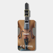 Étiquette À Bagage Violon String instrument de musique violoniste gri (Devant Vertical)