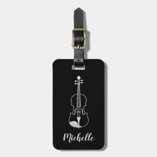 Étiquette À Bagage Violons professionnels noir blanc