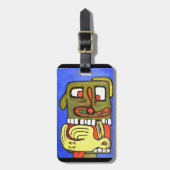 Étiquette À Bagage Visage de chien Abstrait (Devant Vertical)