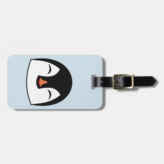 Étiquette À Bagage Visage de pingouin (Devant horizontal)