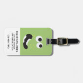 Étiquette À Bagage Visage drôle vert personnalisé (Devant horizontal)