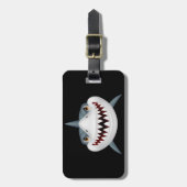 Étiquette À Bagage Visage effrayant Animé de requin (Devant Vertical)