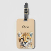 Étiquette À Bagage Visage personnalisé Cheetah (Devant Vertical)