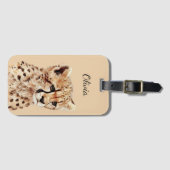 Étiquette À Bagage Visage personnalisé Cheetah (Devant Horizontal)