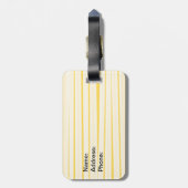 Étiquette À Bagage Visage sur les rayures jaunes ensoleillées (Dos Vertical)
