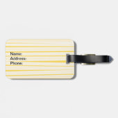 Étiquette À Bagage Visage sur les rayures jaunes ensoleillées (Dos horizontal)