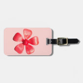 Étiquette À Bagage Visible rose MOD Retro Daisy Fleur Floral Mode (Devant horizontal)