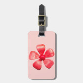 Étiquette À Bagage Visible rose MOD Retro Daisy Fleur Floral Mode (Devant Vertical)