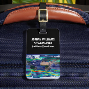 Étiquette À Bagage Visualisation Des Vents Mondiaux.