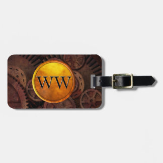 Étiquette À Bagage Vitesses de Steampunk et monogramme faits sur
