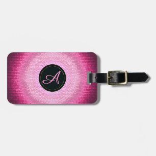 Étiquette À Bagage Vitrage abstrait texture.monogram. de rose de