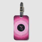 Étiquette À Bagage Vitrage abstrait texture.monogram. de rose de (Devant Vertical)