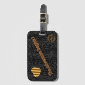 Étiquette À Bagage Vitrail moderne Black Adventure (Devant Vertical)