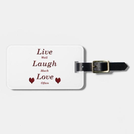 Étiquette À Bagage Vivent l'amour de rire (Devant horizontal)