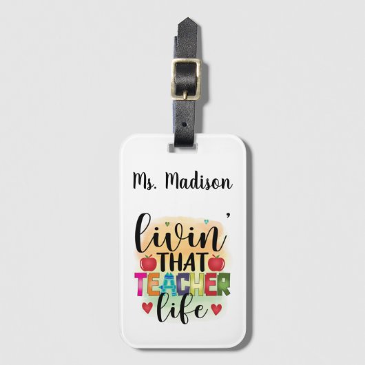 Étiquette À Bagage Vivre Cette Vie D'Enseignant - Cadeau Pour Enseign (Devant Vertical)