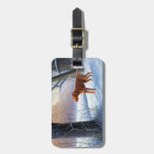 Étiquette À Bagage Vizla Laisser neiger Noël (Devant Vertical)