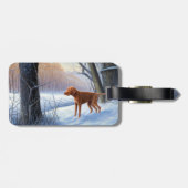 Étiquette À Bagage Vizla Laisser neiger Noël (Dos horizontal)