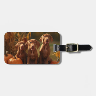 Étiquette À Bagage Vizsla chiot Automne Délice Citrouille