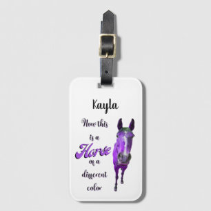 Étiquette À Bagage Voici Un Cheval D'Une Couleur Différente, Violet