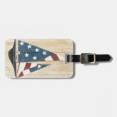 Étiquette À Bagage Voilier avec le drapeau américain (Devant horizontal)
