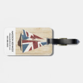 Étiquette À Bagage Voilier britannique de drapeau (Dos horizontal)