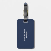 Étiquette À Bagage Voilier Marine et Blanc (Dos Vertical)