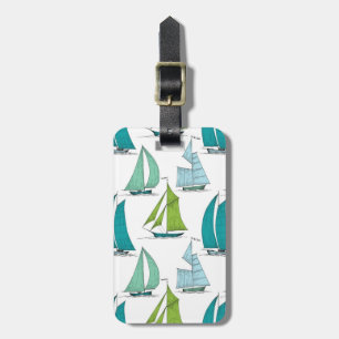 Étiquette À Bagage Voiliers sur le motif de l'eau