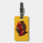 Étiquette À Bagage Voiture de course automobile jaune rouge (Devant Vertical)