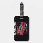 Étiquette À Bagage Voiture de course _ Moteur (102) (Dos Vertical)