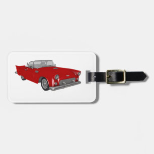 Étiquette À Bagage Voiture rouge classique des années 50