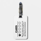 Étiquette À Bagage Voitures d'une étoile (Dos Vertical)