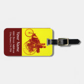 Étiquette À Bagage Voitures Vintage Rassembler Monogramme (Devant horizontal)